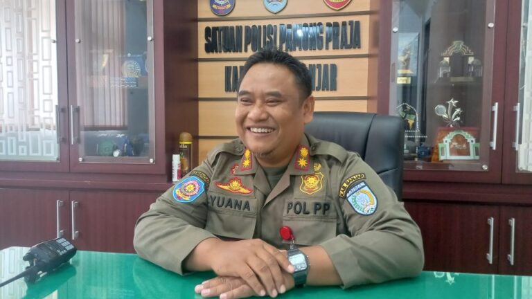 Pastikan Banjar Bersholawat Berjalan Lancar dan Aman, Satpol PP Banjar Turunkan Puluhan Anggotanya.